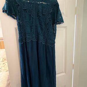 Anthropologie Teal Lace Dress